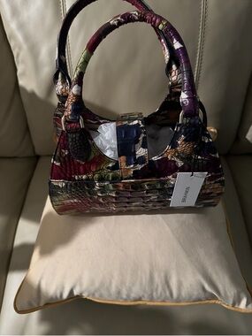 Brahmin Multicolor Croc-Embossed Mini Satchel - Purple, Red, Green